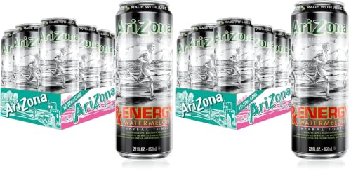 Image of AriZona Rx Energy Watermelon Herbal Tonic - Big Can, 22 Fl Oz (24 Pack)
