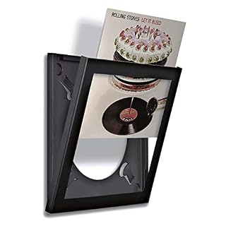 KLEIN & PLUS AVPD01 Art Vinyl Play & Display Cadre d’enregistrement, noir - Les Beatles, Paul McCartney, John Lennon, RIngo Starr, George Harrison