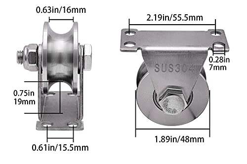 Shinico Cable Pulley Wheel Stainless Steel, Duplex Bearings, Rope Pulley For Pulley System, Gym Equipment, Sliding Gate, 1 Pack #TOP1