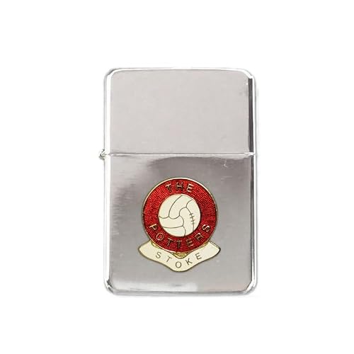 Knight Silver Stoke City Football Club Stormproof Petrol Lighter