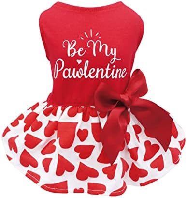 Fitwarm Valentines Day Be My Pawlentines Dog Dresses Puppy Party Costumes Doggie Shirts Cat Outfits Red Medium