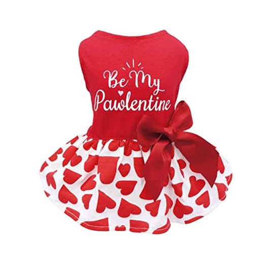 Fitwarm Valentines Day Be My Pawlentines Dog Dresses Puppy Party Costumes Doggie Shirts Cat Outfits Red Medium