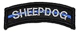 Sheepdog Thin Blue Line Tab Patch with Hook Fastener - Multiple Colors (Multicam BLACK)