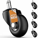 Hartboden-Rollen 5er Set für Bürostuhl - 11mm Stift - 2