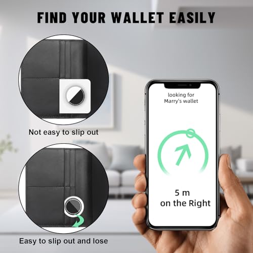 Airtag Wallet Holder 1 Pack,0.04 ” Thin Airtag cardholder,Thickness Utral Slim Silicone Protector for Purse,Handbag,Clutch Bag,Backpack Wallet(Black)4