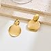 FAMARINE Matte Gold Disc Drop Dangle Earrings Statement Brushed Round Hammered Women Earrings Fashion Jewelry, Small