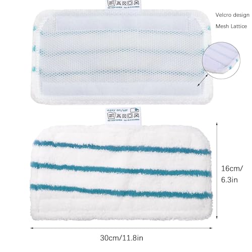 NINESPRING 4 Stück Waschbar Mikrofaser Pad für Black & Decker Steam Mop,Ersatz-Wischpad Mikrofaser für Black Decker Steam Mop,FSM1500、FSM1600、FSMH1321JMD、FSM1620、FSM1630、FSMP20