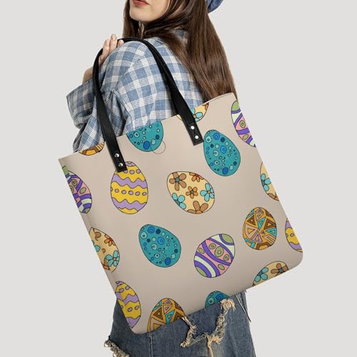 Sac à main grande capacité œufs colorés cabas épaule 39x39cm