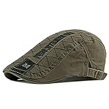 Tipo de artículo: boina Sombreros ocasionales de los hombres sombrero de las boinas para las mujeres viseras de algodón, Verde militar, Adjustable 55to60cm,