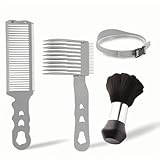 4PCS Blend Friend Fade Comb Set,Barber Fade Comb, Self Haircut Kit for Men, Haircut Gradient Hair Comb Compatible withall Hair Clippers Barber Accessories,for Home,Salon(Gray)