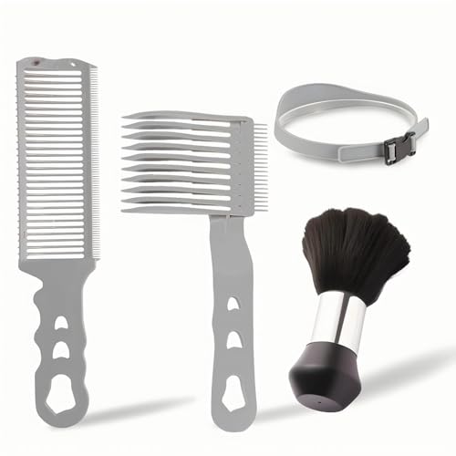 4PCS Fade Comb Tool Set, Self Haircut Kit for Men Haircut Gradien...