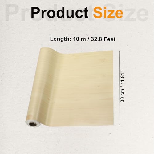Image of PATIKIL Wood Grain Tape 12 inch x 32 ft, Self-Adhesive Wood Texture Repair Tape Realistic Wooden Effect Patch for Furniture Cabinets Floor Walls, Yellow Fir