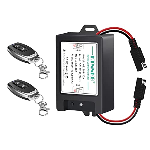 KTNNKG DC 12 Volt Wireless Remote Control Sprayer Pumps Switch with SAE Connector Plug, On Off Switch with 2 Remote Transmitters