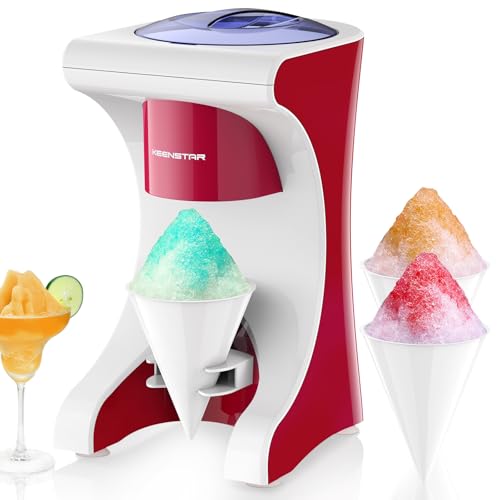 Image of Shaved Ice Machine with 3 Reusable Plastic Cups, Table-Top Slushie Machine for Homemade Snow Cone, Snowballs, Frozen Cocktails and More, with Non-Slip Mat & Stainless Steel Blade