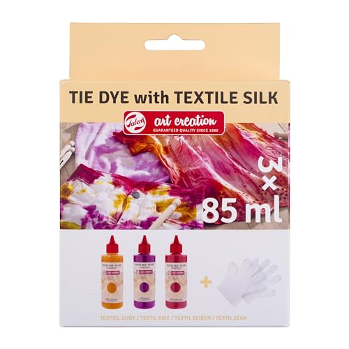 Talens Art Creation Tie Dye with Textile Silk Set - Set of 3, Warm Colors, Bottles