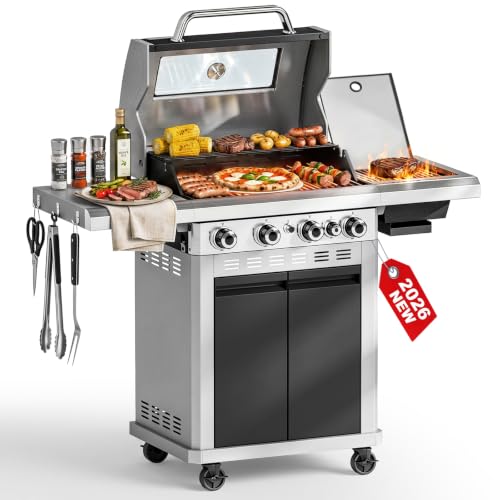 4 Burner Propane Grill with Pano VIEW Window
