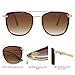 SOJOS Retro Aviator Square Polarized Sunglasses For Women Men,Vintage Women's Sun Glasses Shades UV400 SJ2180 with Tortoise Dark Brown Grading