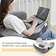 RUMMY Memory-Schaum Lesekissen mit Seitentaschen - Ergonomische Sitzauflage für Homeoffice, Schreiben & Entspannung in Bett/Couch - Abnehmbarer waschbarer Bezug (Grau)