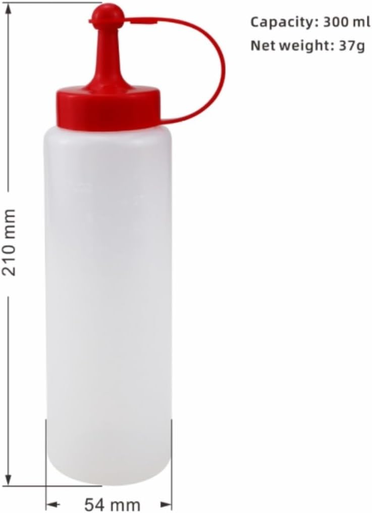 Squeeze Bottle Ketchup Squeeze Bottle Salad Kitchen Seasoning 5PCS Dinnerware(Orange)