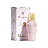 The MixMaster Cocktail Shaker with Strainer and Jigger Measuring Cap - Art Deco Leakproof Glass Drink Mixer for Crafting Cocktails - Innovative Home Bartending Supplies and Accessories - Pink