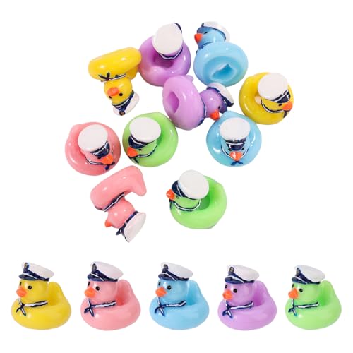 Lyreh 50pcs Mini Cruise Ducks, Resin Cute Miniature Cruise Ship Ducks Small Tiny Funny Sailing Toys Practical Ornament Accessories for Bath Party Micro Landscape Garden Living Room (5 Colors)