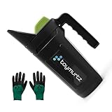 EZCOL Hand Spreader - Easy-to-Use Lawn and Garden Seed, Fertilizer, and Salt Spreader for Precise Application with Bonus Medium Gardening Gloves