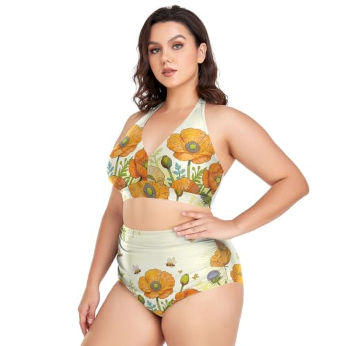 Maillot de bain deux pièces taille haute réglable et confortable