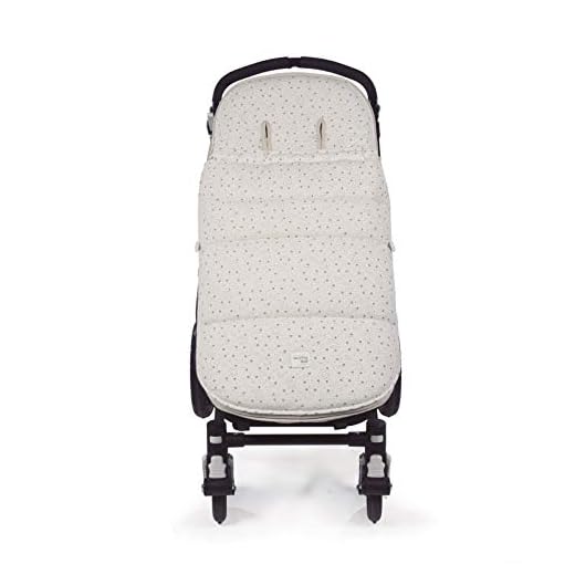 Walking Mum. Saco silla de paseo Dreamer. Funda para silla de paseo. Tejido en punto ideal para invierno. Uso universal. Color Beige/Estampado de estrellas. Medidas 50 x 3 x 88 cm