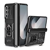 for Samsung Galaxy Z Fold 7 5G Case with Hinge Protection, Heavy Duty Military Drop Cases Ring Kickstand Magnetic Car Mount Shockproof Bumper Phone Case for Samsung Galaxy Z Fold 7 5G (Black)