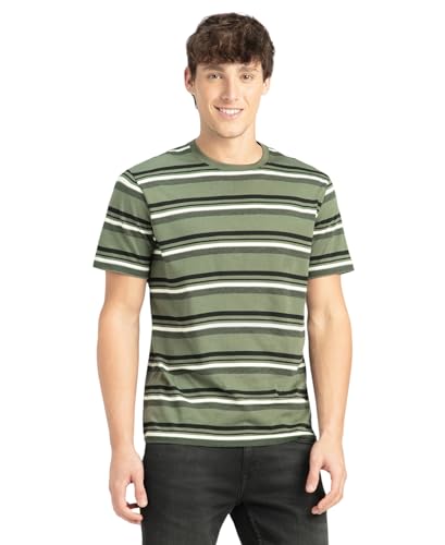 Image of Jockey 2715 Men Super Combed Cotton Rich Striped Round Neck Half Sleeve T-Shirt
