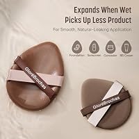 Makeup Sponge Set, GloréBrochas 2PCS Micro Porous Low Absorption Foundation Sponges, Latex-Free PU Makeup Puff, 3.2inches Soft Dual-Sided Powder Puff for Face Powder, Brown — image 6