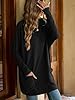 Famulily Women's Long Sleeve Tunic Tops Crew Neck Solid Color Blouses Loose Fit Ladies Lightweight Soft Shirts Black XXL #2