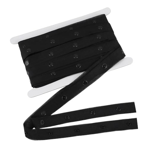 BENECREAT 10 Yards/9.14m Black Snap Button Tape, Plastic Sewing Snaps Fasteners, Sew on Snaps Strips Fastener for Sewing Crotch Fastening Duvet Dance Costume Drapery Lingerie