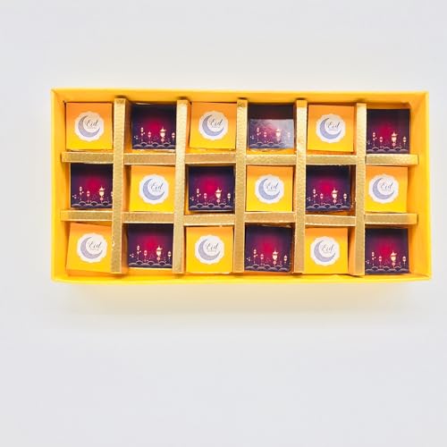Image of EXPELITE Eid Mubarak Dry Fruits Chocolate gift 18 pieces - Gift for Girlfriend Wife
