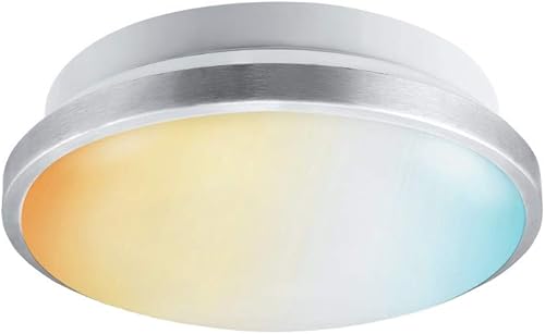 Globe Electric Lámpara de techo DuoBright LED de 14 pulgadas de montaje empotrado de 18 W regulable, rango de selección de temperatura de color