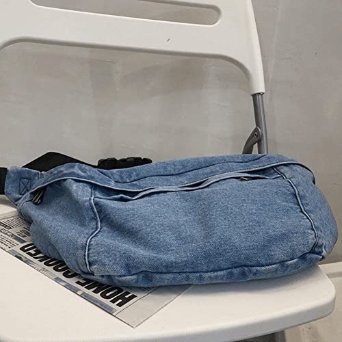 Bolso bandolera de mezclilla unisex: diseño ajustable y de gran capacidad de estilo moderno 5
