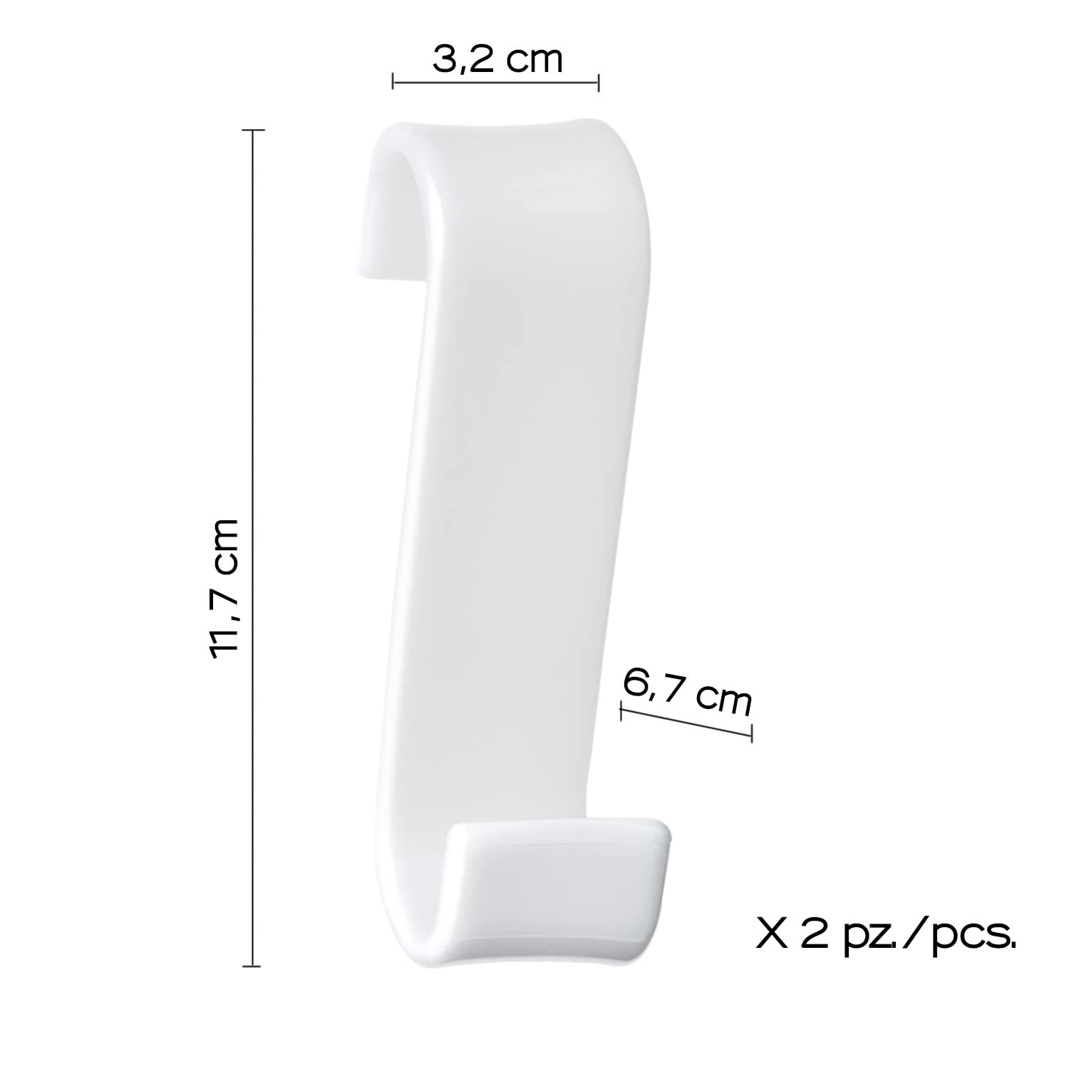 Appendiabiti Trasparenti GEDY Merlino - Set Da 2 Per Doccia Senza Fori