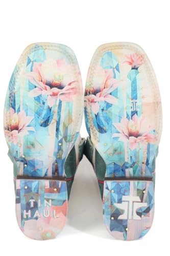 Tin Haul Kid`s Diamond Girl and Cactus Rose Sole Square Toe Boot2