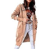 BEQUEMER STOFF: Der Modische Lange Mantel Besteht Aus Baumwollmischgewebe, Ist Weich Und Hautfreundlich Und Hält Sie An Kalten Tagen Warm. Stylischer Und Gemütlicher Hoodie Für Damen