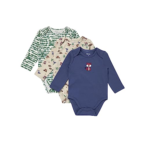 Image of Hanes Unisex Baby Pure Comfort Long Sleeve Bodysuits, Infant Bodysuits, Boys & Girls, 3-pack