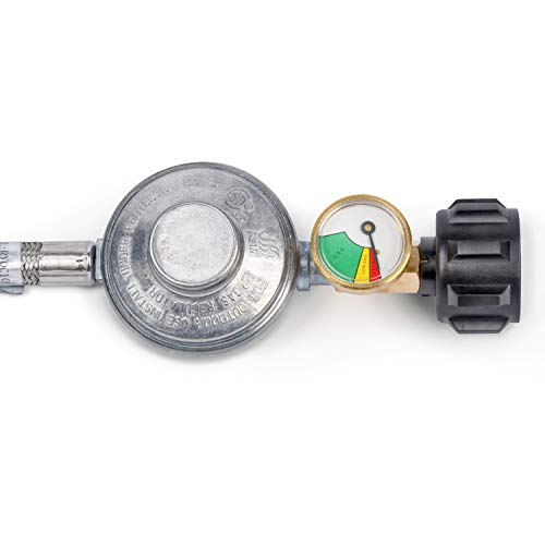 GasSaf 3FT Propane Regulator with Hose,Stainless Steel Braided Propane Gas Regulators and Gauges Suitable for Most LP Gas Grill, Heater and Fire Pit Table - Thumbnail 3