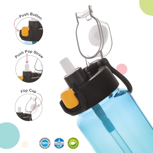Image of SKi Homeware Speed Sipper Bottle 900 ML, with push-button cap, a pop-up straw & a handle | Dual colour ombre effect | Leakproof & Light Weight | For Teens and Kids | Character Merchandise- Avengers