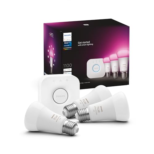 Kit de démarrage Philips Hue and Color Ambiance 3 ampoules E27 Bluetooth compatible avec Alexa Google et Homekit Neuf - vue 4