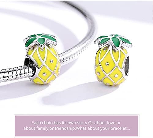 Abalorio de piña DIY en plata de ley 925 para pulsera y collar.