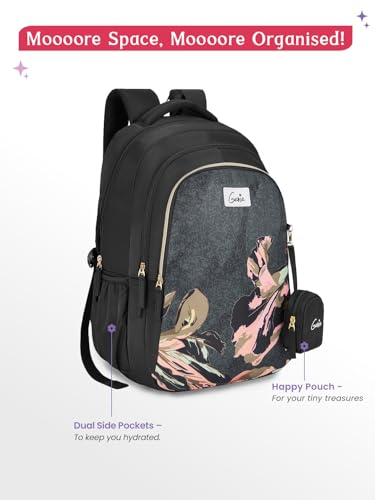 Image of Genie Seabloom Laptop Backpack for Girls (36L) | Stylish Office, College & Travel Laptop Backpack | Multi-Compartment, Lightweight, Ergonomic Straps | Black