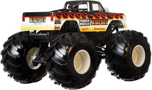 Miniatura 4 de DieCast Hotwheels Monster Trucks Bigfoot Negro, escala 124