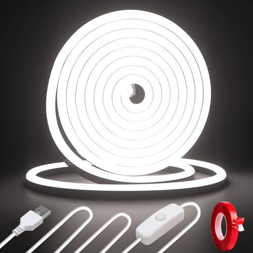 Image of Cozylady LED Lights Strips for Decoration 120 LEDs /m, CRI>90, 5V Dimmable Light Strip, 180 Even Lighting, IP20 Indoor, Flexible LED Tape for Room Decoration (3M /9.84Ft-USB-Cold White)