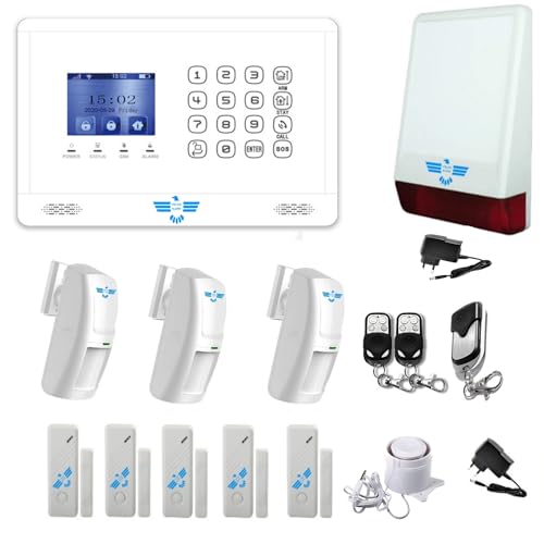 ITALIAN ALARM - Allarme Casa WiFi Senza Fili con Sirena Esterna, Antifurto Wireless Supporta SIM 4G, Controllo Smart con APP Tuya. Già Configurato, Assistenza Italia e Video Tutorial