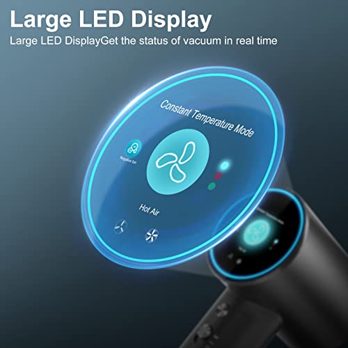 Brushless Ionic Hair Dryer With Display Screen, Ohjump 3 Mode Professional Blow Dryer With Diffuser, Travel Hair Dryer, 3 Heating/ 2 Speed, Constant Temperature Hair Care (Black) #TOP1