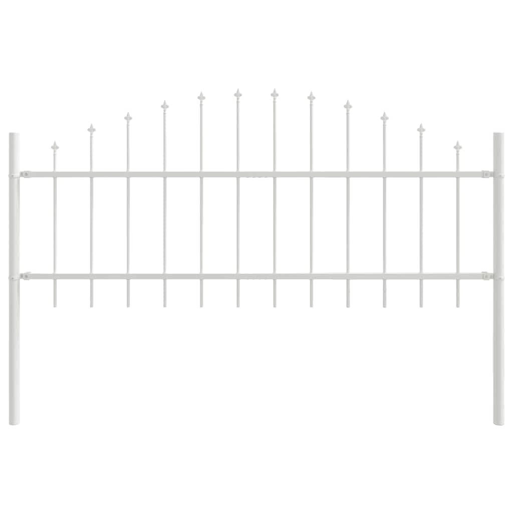 Garden Fence Woerden White 170 x 115 cm Powder-Coated Steel Outdoor Decorative Border Panel for Garden Patio Terrace Water-Resistant Durable Easy Assembly
